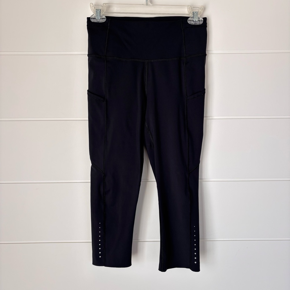 Lululemon Athletica Fast & Free Crop (19") Black Running Leggings Women's Size 6 - Picture 3 of 13